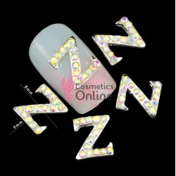 Decoratiuni 3D Metalice 237 Argintii cu Strasuri litera Z 